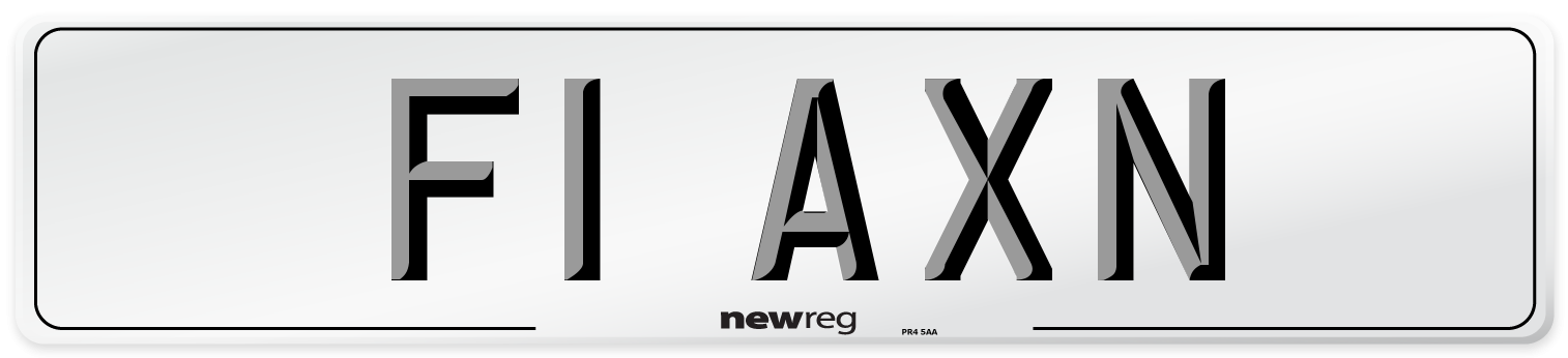 F1 AXN Number Plate from New Reg